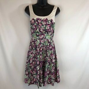 Lauren Conrad 12 Floral Tea Dress Fit Flare